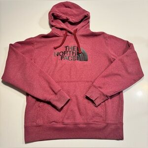 The North Face Men’s Pullover Hoodie Size Medium Red With Black Logo Sweatshirt